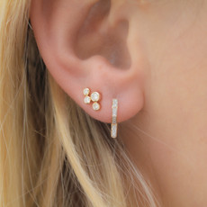 DARCY Gold Star Diamond Huggies Earrings 0.12ct