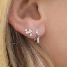 DARCY White Gold Star Diamond Huggies Earrings 0.12ct