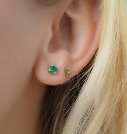 OCEANIA Gold Emerald Duo Earrings