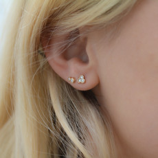 BLOSSOM Gold Ivy Tri Diamond Earrings