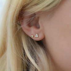 DAISY Gold Ivy Tri Diamond Earrings 0.25ct