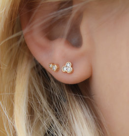 BLOSSOM Gold Ivy Tri Diamond Earrings