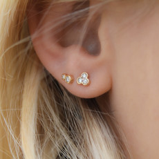 BLOSSOM Gold Isla Duo Diamond Earrings 0.13ct