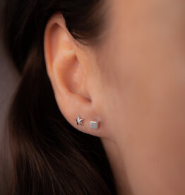 Silver Cube Earrings