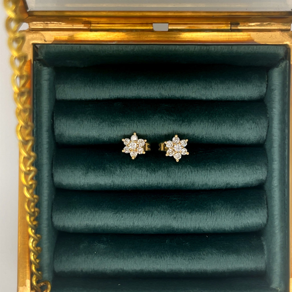 BLOSSOM Gold Star Diamond Salix Earrings