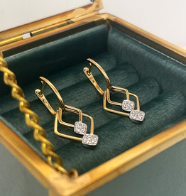 KENSINGTON Gold Diamond Duo Drop Earrings