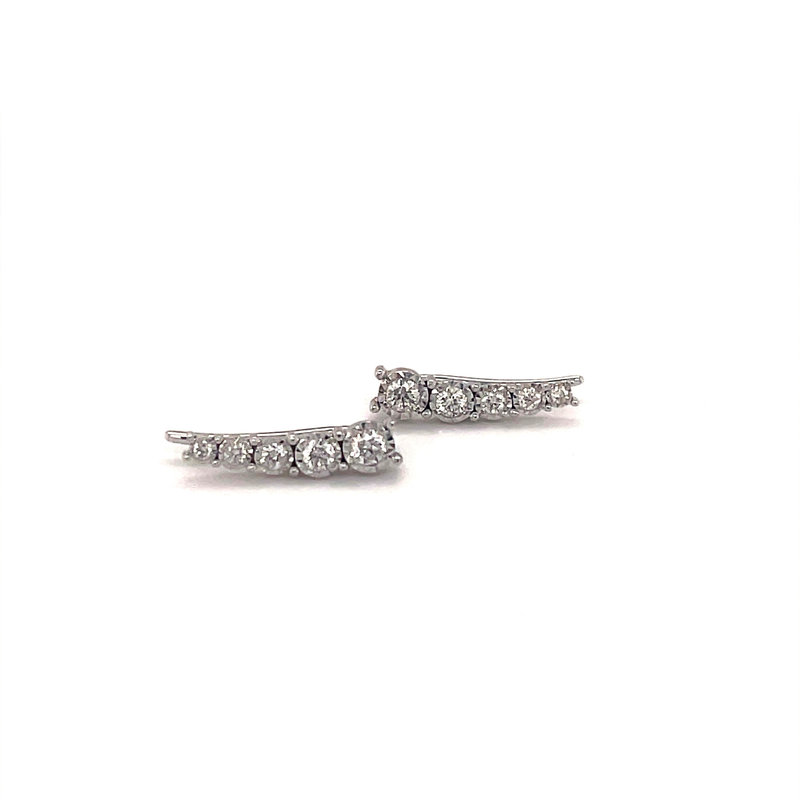 GATSBY White Gold Diamond Climber Earrings