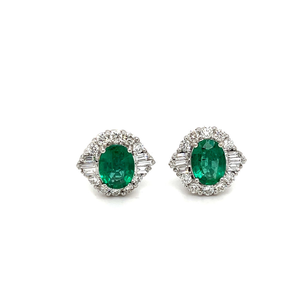 BESPOKE GATSBY Emerald and Diamond Earrings