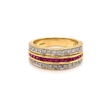 TATE Gold Marina Ruby and Diamond Ring 0.90ct