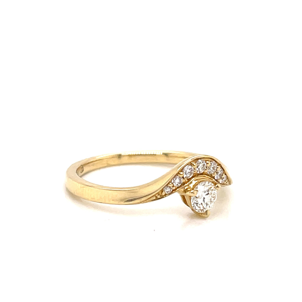 BLOSSOM Gold Diamond Wishbone Ring 0.27ct