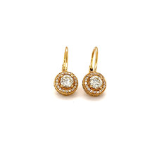 KENSINGTON Gold Diamond Halo Earrings 1 carat