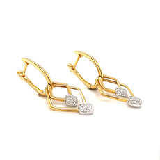 KENSINGTON Gold Diamond Duo Drop Earrings