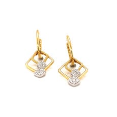 KENSINGTON Gold Diamond Duo Drop Earrings