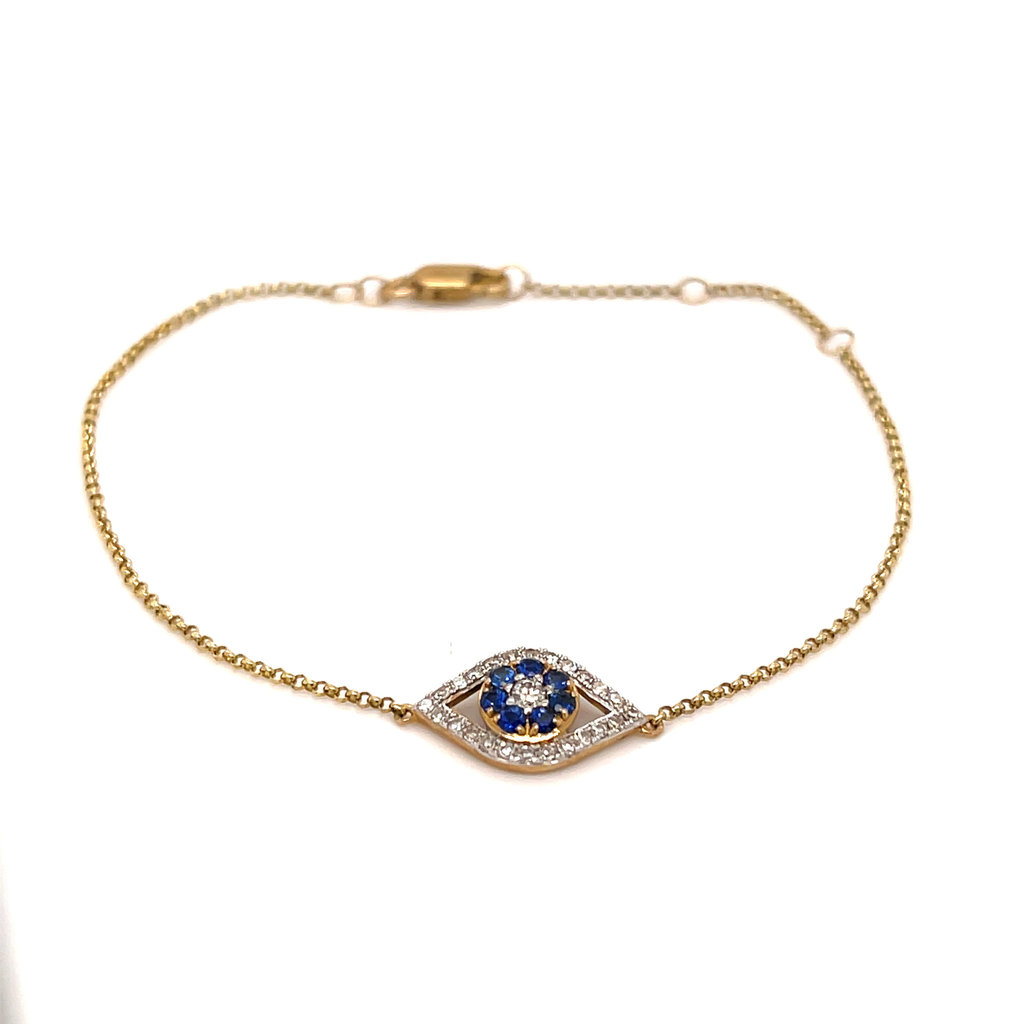 BOHO Gold Diamond and Sapphire Lara Protection Bracelet