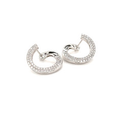 BLOSSOM White Gold Scarlett Diamond Huggies Earrings