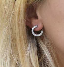 GATSBY White Gold Scarlett Diamond Huggies Earrings