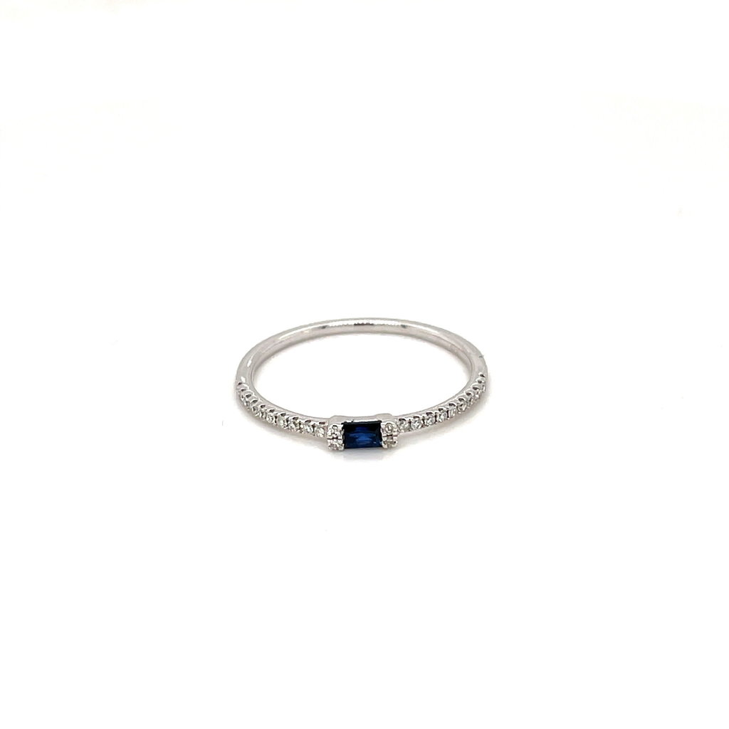 OCEANIA White Gold Aylin Sapphire and Diamond Stacking Ring