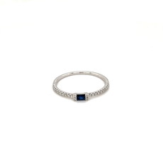 OCEANIA White Gold  Aylin Sapphire and Diamond Stacking Ring