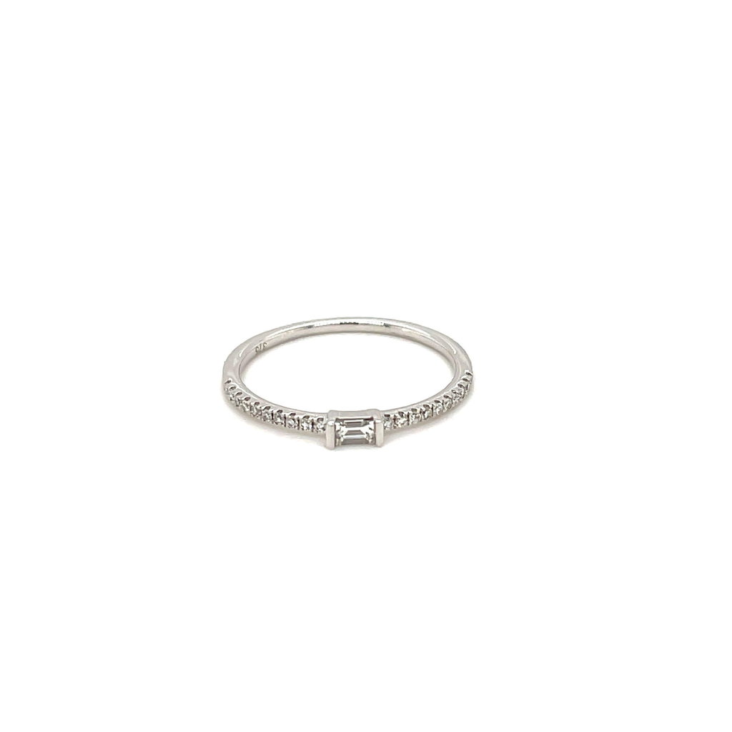 DARCY White Gold  Ayleigh Baguette Diamond Stacking Ring