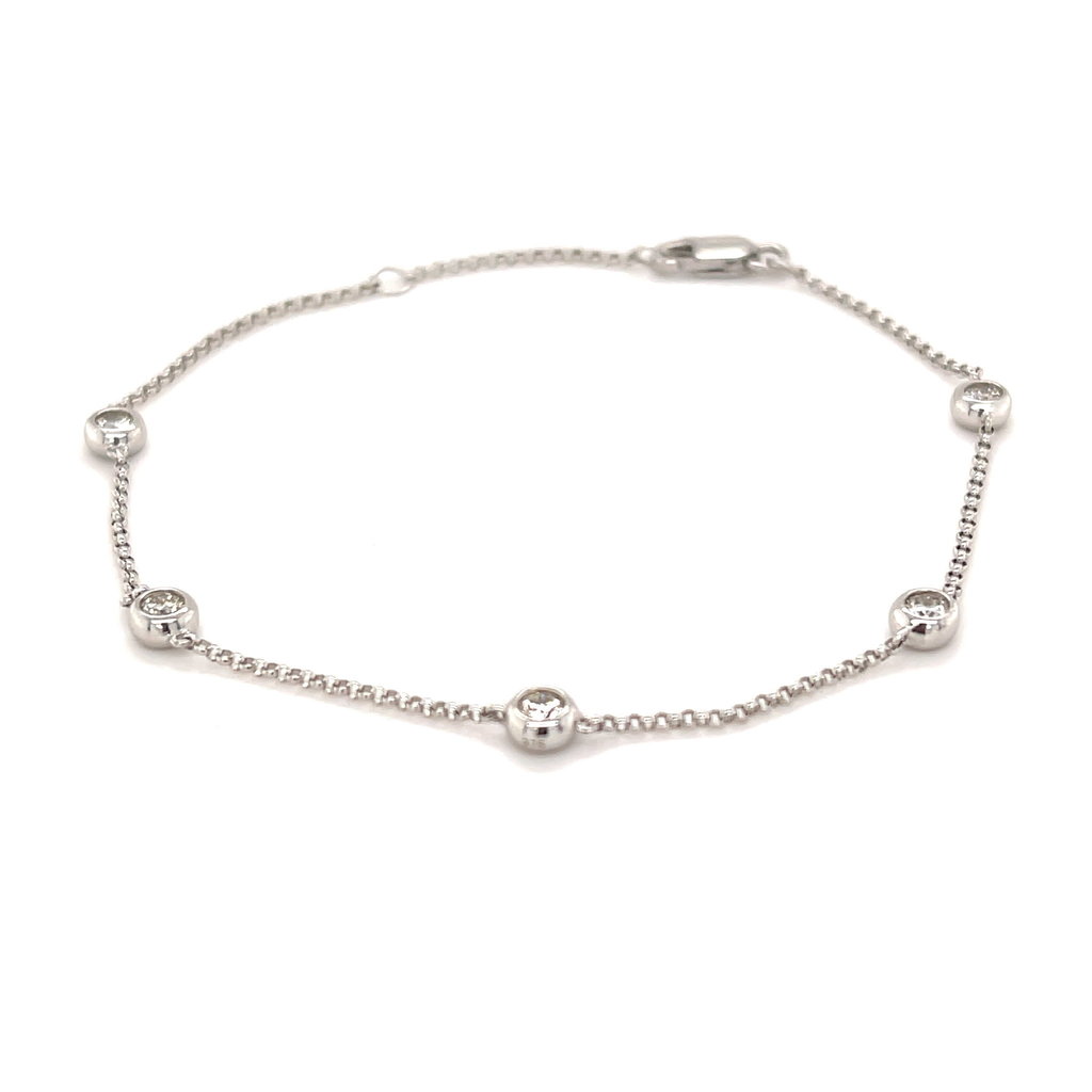 BLOSSOM White Gold Quinate Diamond Bracelet