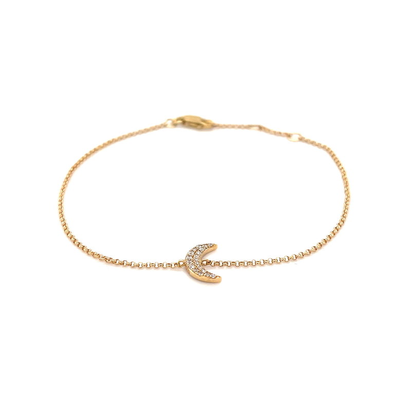 LUNA Gold Diamond Crescent Moon Bracelet