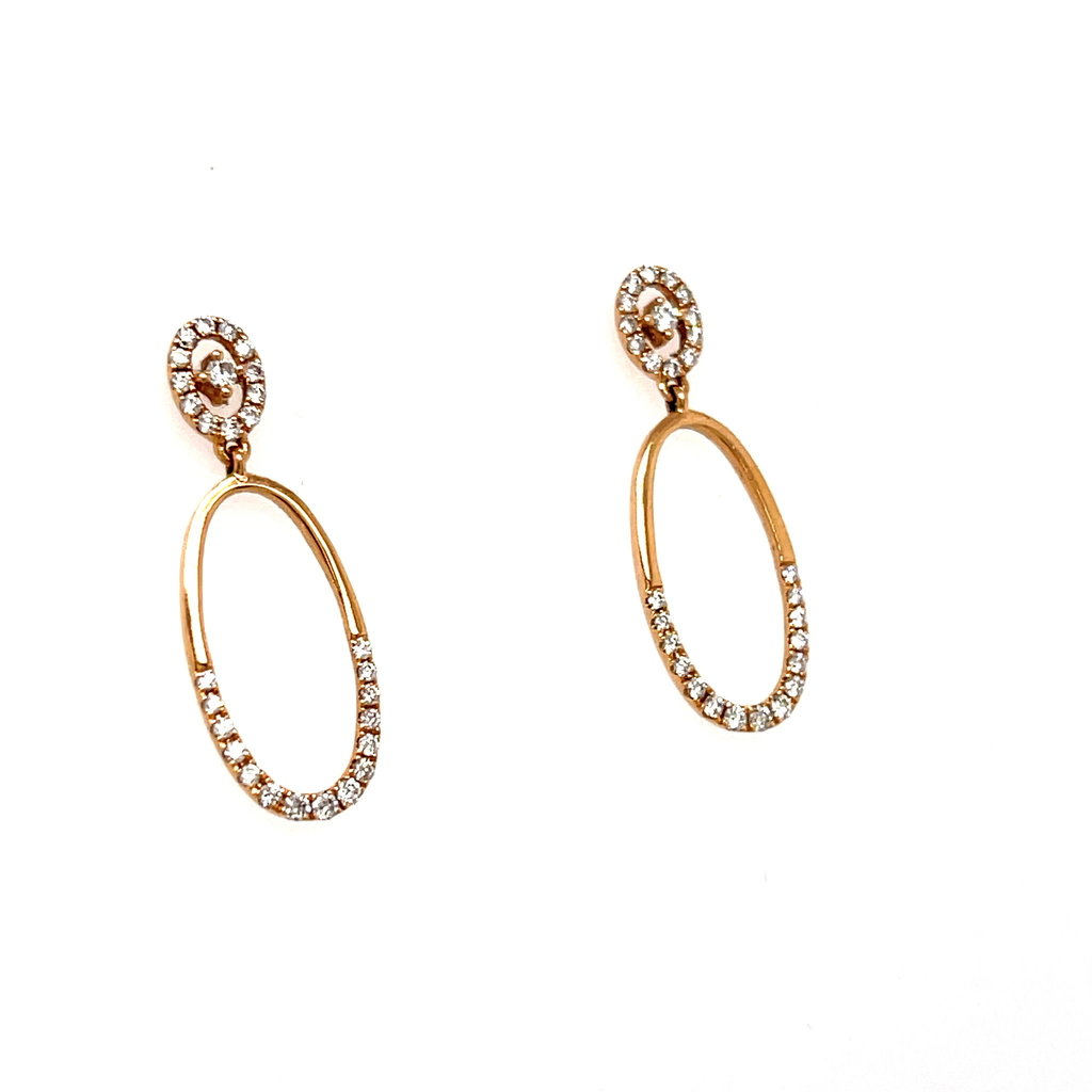 GATSBY Rose Gold Neve Diamond Drop Earrings