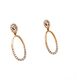 GATSBY Rose Gold Neve Diamond Drop Earrings