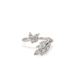 BLOSSOM White Gold Diamond Swallowtail Ring 0.60ct