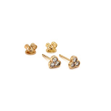BLOSSOM Gold Ivy Tri Diamond Earrings