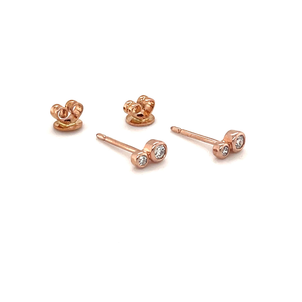 BLOSSOM Rose Gold Isla Duo Diamond Earrings 0.15ct