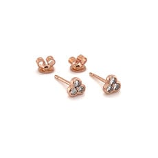 DARCY Rose Gold Ivy Tri Diamond Earrings