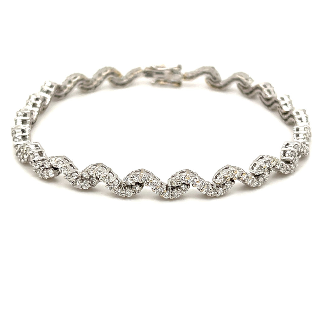 GATSBY White Gold Noora Twist Diamond Bracelet 2.50ct