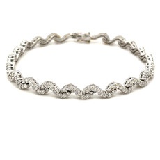 GATSBY White Gold Noora Twist Diamond Bracelet 2.50ct