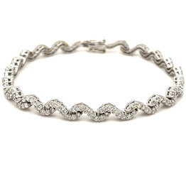 GATSBY White Gold Noora Twist Diamond Bracelet 2.50ct