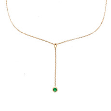 DAISY Gold Elphaba Emerald Drop Necklace