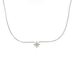 BOHO White Gold Lotus Diamond Necklace