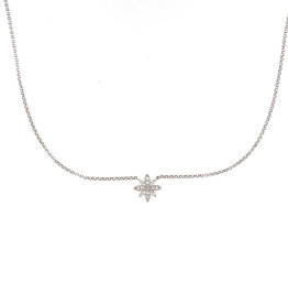 BLOSSOM White Gold Lotus Diamond Necklace