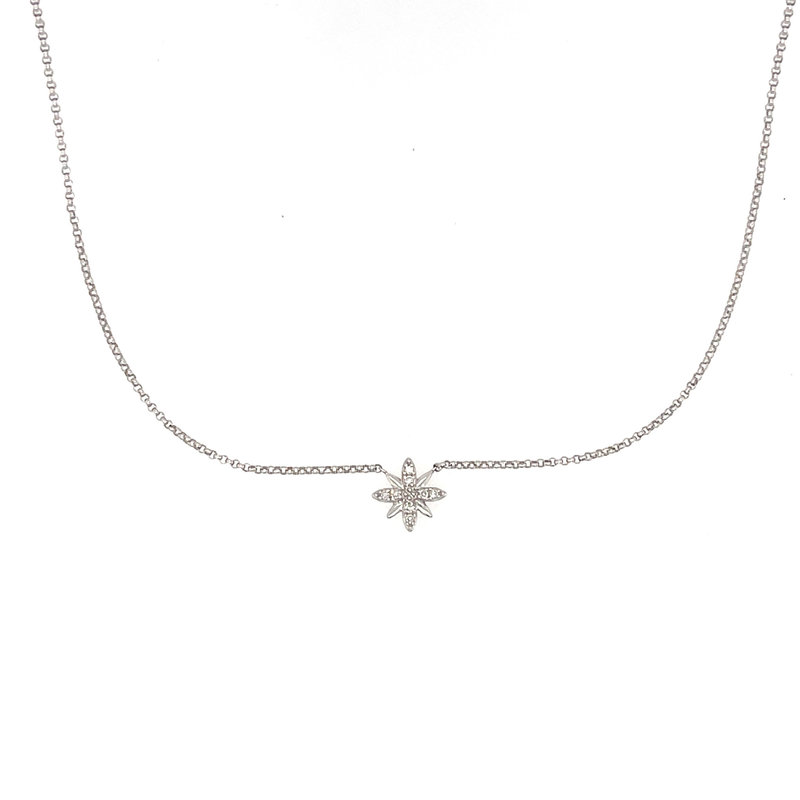 DARCY White Gold Lotus Diamond Necklace