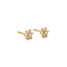 LUNA Gold Star Diamond Salix Earrings