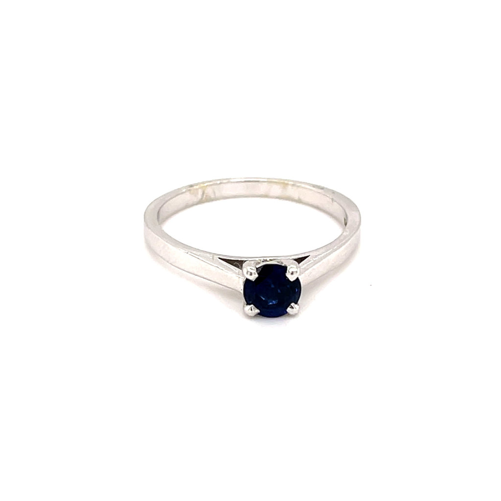 OCEANIA White Gold Blue Sapphire Solitaire Ring