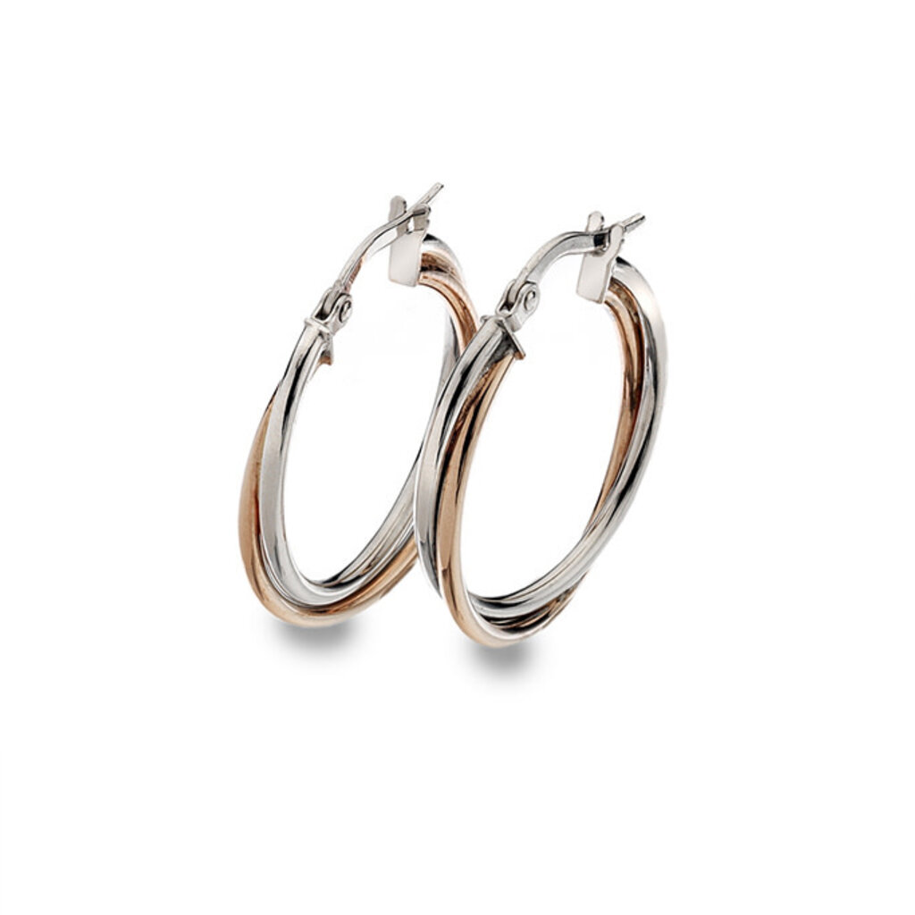 White and Rose Gold Lulu Hoop Earrings