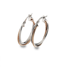 White and Rose Gold Lulu Hoop Earrings