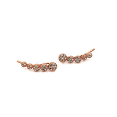 GATSBY Rose Gold Pave Diamond Climber Earrings