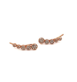 GATSBY Rose Gold Pave Diamond Climber Earrings