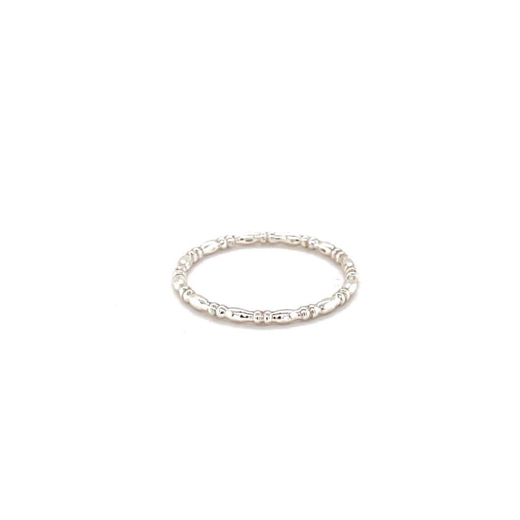 LILA Silver Textured Slender Stacking Ring