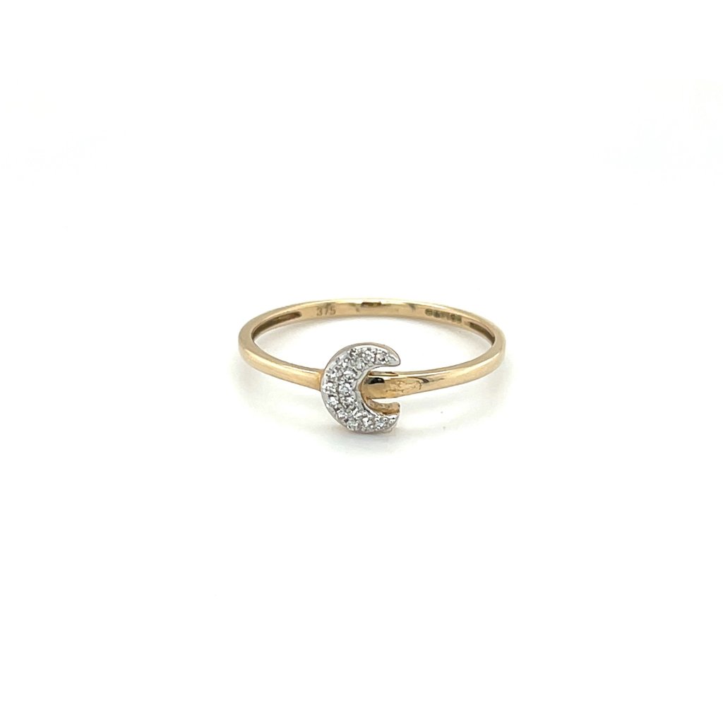 BLOSSOM Gold Frankie Diamond Moon Ring