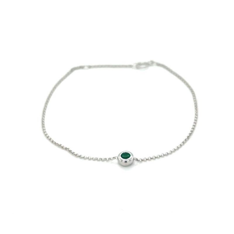 DAISY White Gold Elphaba Emerald Bracelet