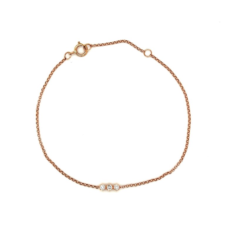 LILA Rose Gold Tri Diamond Bracelet