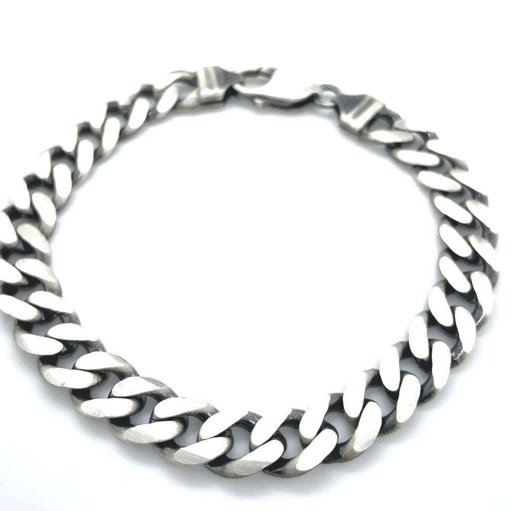METRO Oxidised Silver Metric Chain Bracelet