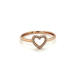 DARCY Rose Gold Diamond Open Heart Ring